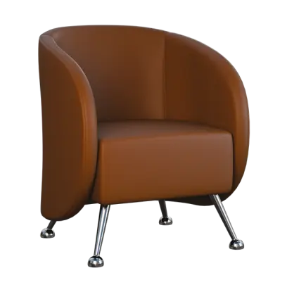 PANTHEON - 1, křeslo, ekokůže hnědá